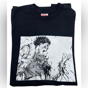 Supreme Black and White Anime Graphic Tee